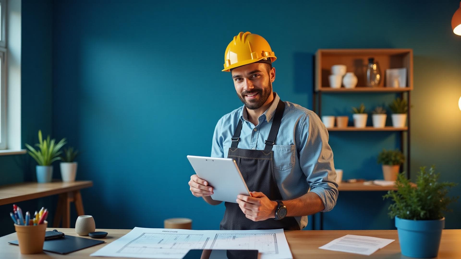 Professional contractors working on solar installation